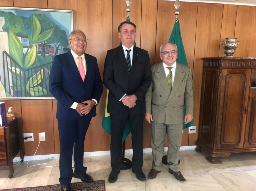 Doutor Pessoa,  Jair Bolsonaro e Adolfo Nunes, em reunião em Brasília (DF)